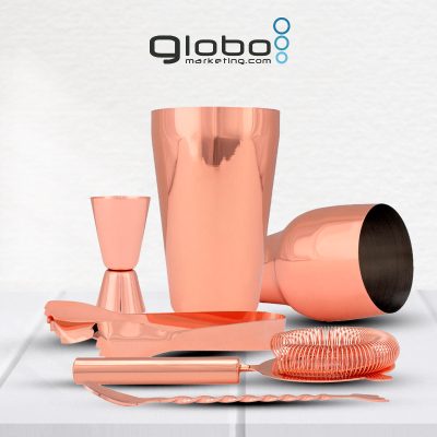 Set de Cóctel metálico Encobrizado