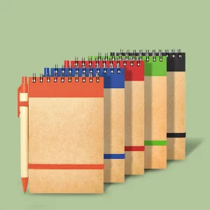 Libretas ecológicas personalizadas para empresas, hechas con materiales sostenibles, ideales como regalos corporativos.
