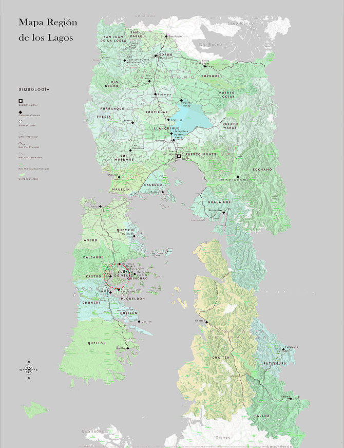 Mapa Región de Los Lagos